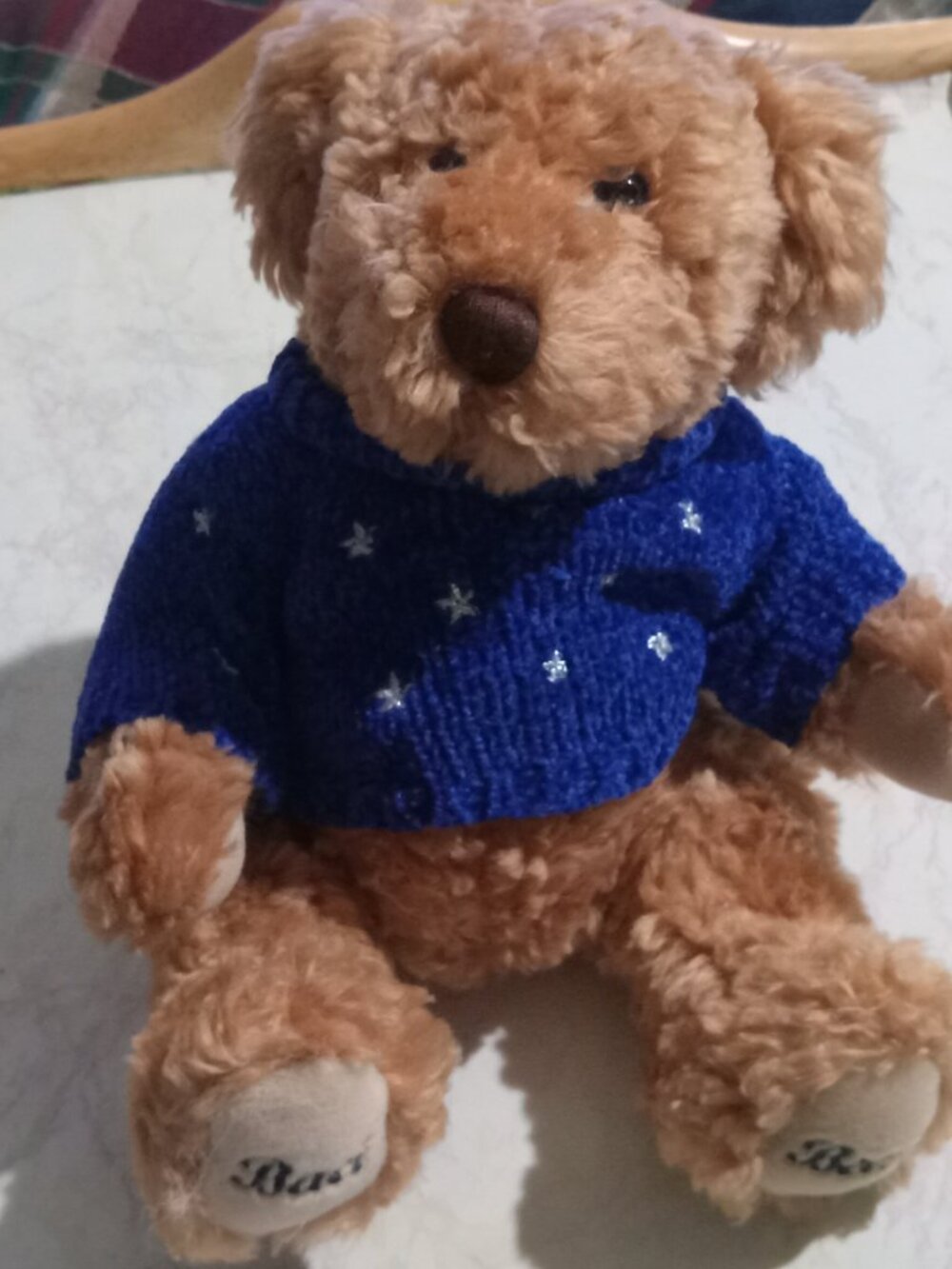 Baci Bear Perugina Chocalate & Confections Teddy Bear Blue Sweater 7 Plush Toy